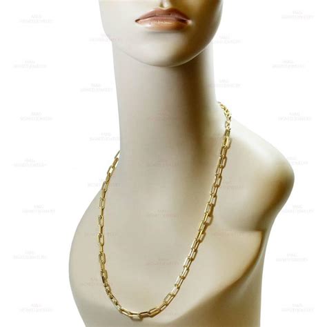 Cartier Santos Yellow Gold Link Chain Necklace At 1stdibs Cartier