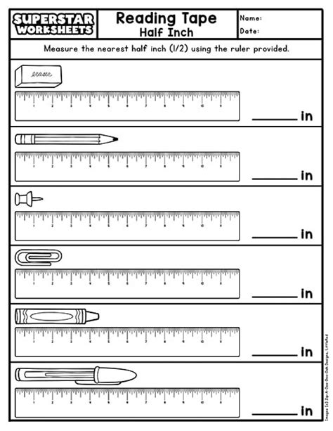 Reading A Tape Measure Worksheet Superstar Worksheets