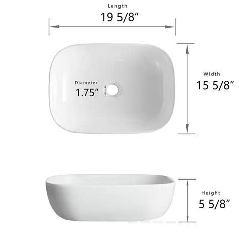 Deervalley Dv 1v432 Prism White Ceramic Rectangular Vessel Bathroom Sink