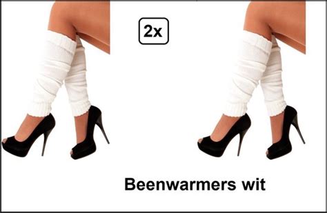 2x Paar Beenwarmers Wit Carnaval Thema Feest Fun Beenwarmer Festival Beenwarmer Bol