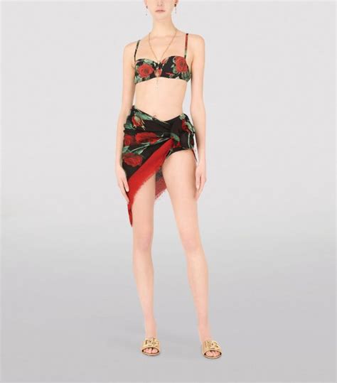 Womens Dolce Gabbana Multi Rose Print Balconette Bikini Top Harrods Us