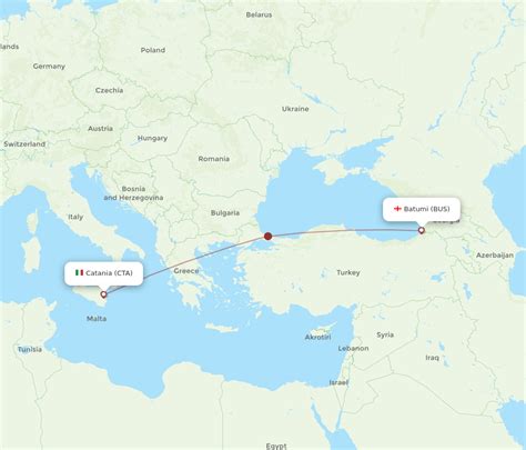 All Flight Routes From Catania To Batumi Cta To Bus Flight Routes