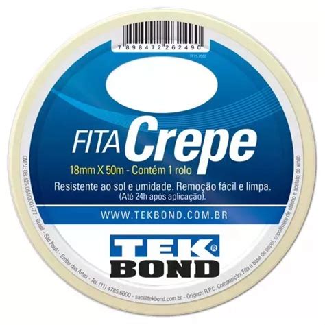 Kit Rolos Fita Crepe Uso Geral Tekbond Mm X Metros