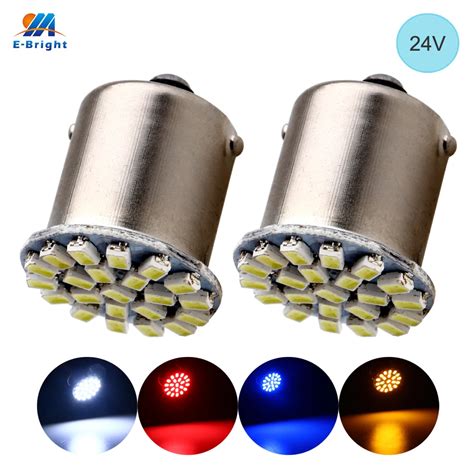 YM E Bright 24V Auto Bulbs 2PCS S25 1156 BA15S 1206 22 SMD P21w Car