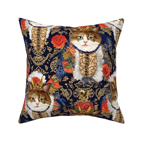 Louis Wain Inspired Anthro Queen Cat Fabric Spoonflower