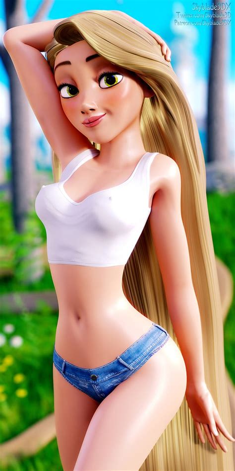 Skyblade3DX Commissions Full On Twitter Rapunzel Outside 4K