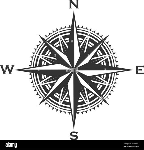 Compass Symbol And Sign Isolated Vector Marine Navigation Element Rose Of Wind Heraldic