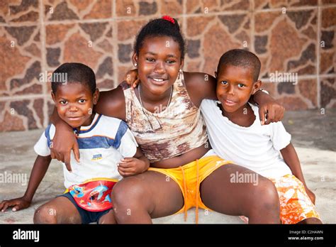 Colombian Children Bocachica Cartagena Colombia Stock Photo Alamy