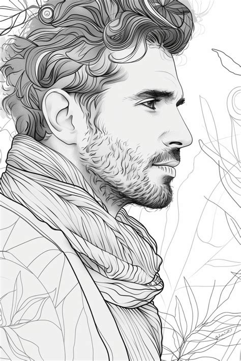 Handsome Man Coloring Page