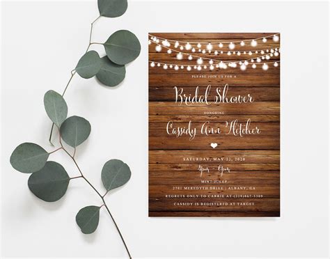 Rustic Bridal Shower Invitation Template Country Bridal | Etsy