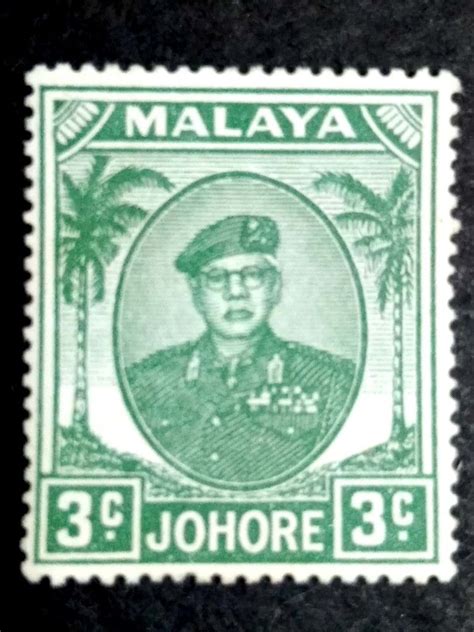 1944 Malaya 1949 Johore Sultan Ibrahim 3c 1v MNG Stamp Hobbies