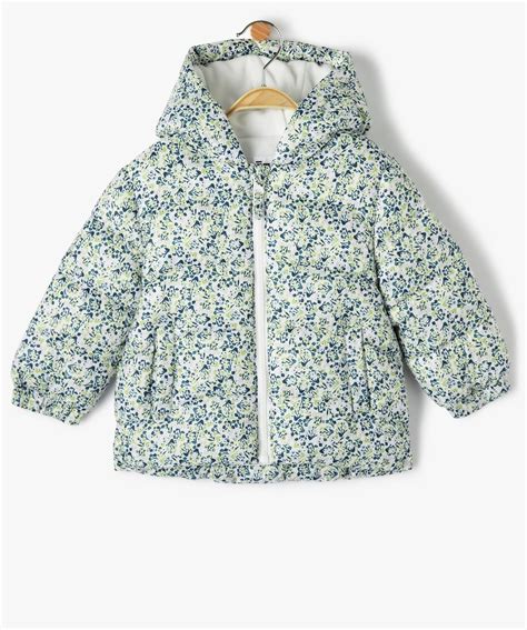 Blouson Bébé Fille Matelassé à Motifs Fleuris Avec Doubl Multicolore Gemo