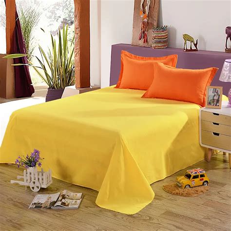 Yellow Color Sanding Flat Sheet Single Double Bed Sheets For Children ...