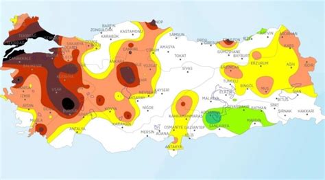 Türkiye nin kuraklık haritası Manşet Türkiye