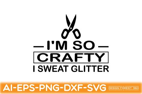 I M So Crafty I Sweat Glitter Gr Fico Por Design Forest Creative