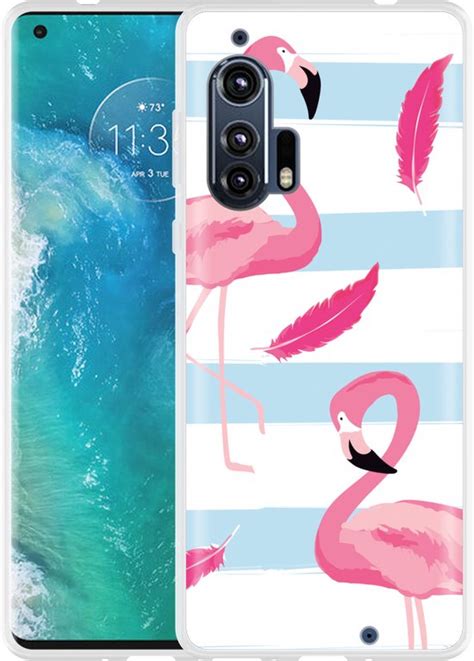 Hoesje Geschikt Voor Motorola Edge Plus Flamingo Feathers Bol