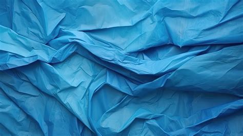 Abstract Ground Blue Colored Folded Crumpled Paper Art Textured ...