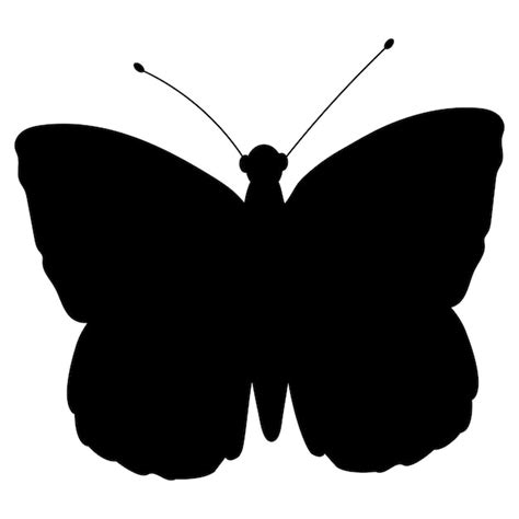 Silueta De Mariposa Negra Icono De Mariposa Aislado Sobre Fondo Blanco