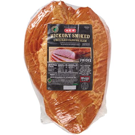 H E B Fully Cooked Hickory Smoked Uncured Carver Ham Shop Pork At H E B