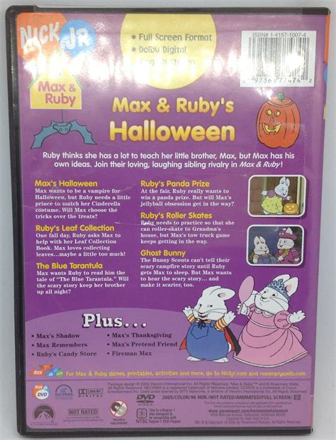 Max Ruby - Max and Rubys Halloween (DVD, 2005) 97368774742 | eBay