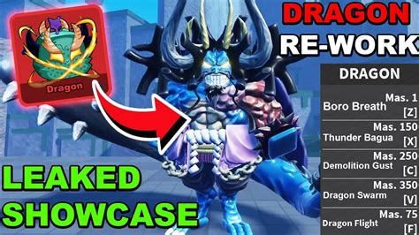 New Dragon Rework Full Showcase Leak Blox Fruits Winter Update Part 2 Youtube