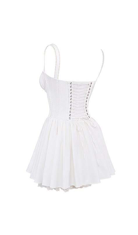 White Lace Corset Mini Dress Blingmyfriend