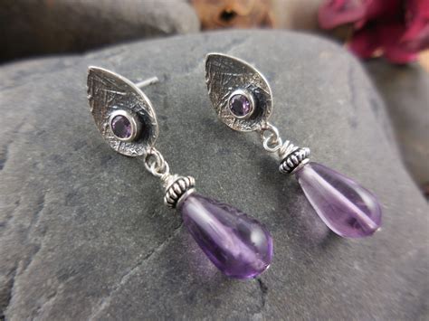 Sterling Silver Amethyst Gemstone Earrings