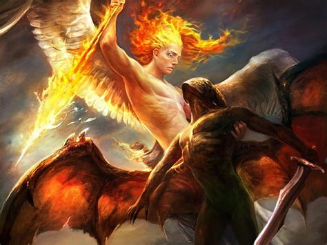 Angel Vs Demon Demon Fantasy Cg Angel Hd Wallpaper Peakpx