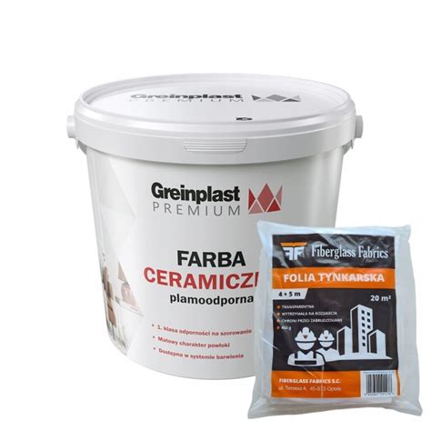 Farba Greinplast PLAMOODPORNA Ceramiczna 10l biała Folia