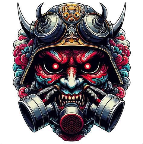 Premium Vector | HANNYA MASK VECTOR ART ILLUSTRATION