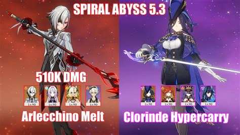 C0 Arlecchino Melt C0 Clorinde Hypercarry Spiral Abyss 5 3