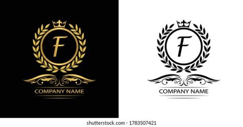 Golden Letter E Laurel Wreath Template Stock Vector Royalty Free