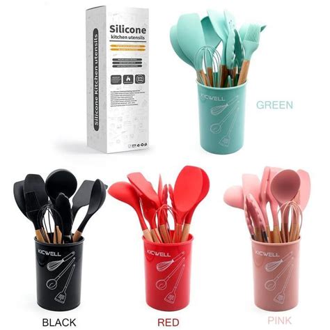 Spatula Sutil Silikon Silicon Premium Peralatan Masak Set Pcs