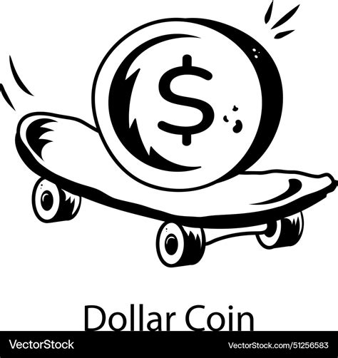 Dollar coin Royalty Free Vector Image - VectorStock