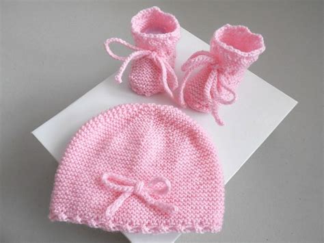 Tricot B B Bonnet Et Chaussons Laine Bb