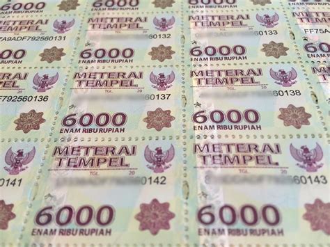 Stamp Meterai Tempel / Materai Indonesia 6000 ( NEW ) - 5 pcs | #4575944732