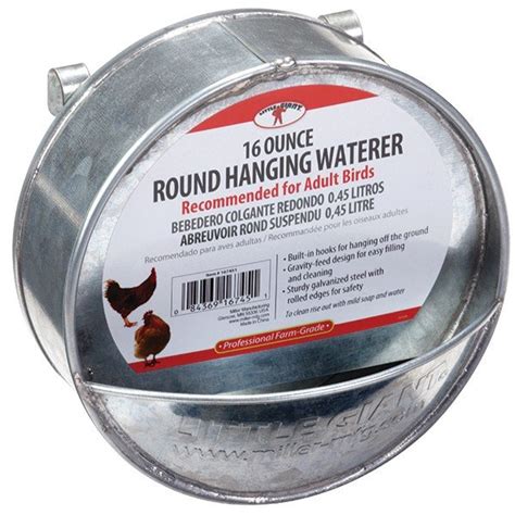 Little Giant Galvanized Round Hanging Poultry Waterer Bowens Farm