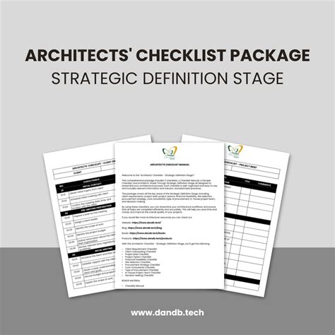 The Power Of Checklists For Architects During The Strategic Definition