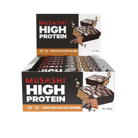 Musashi High Protein Bar Dark Choc Salted Caramel 12 X 90g Healthylife