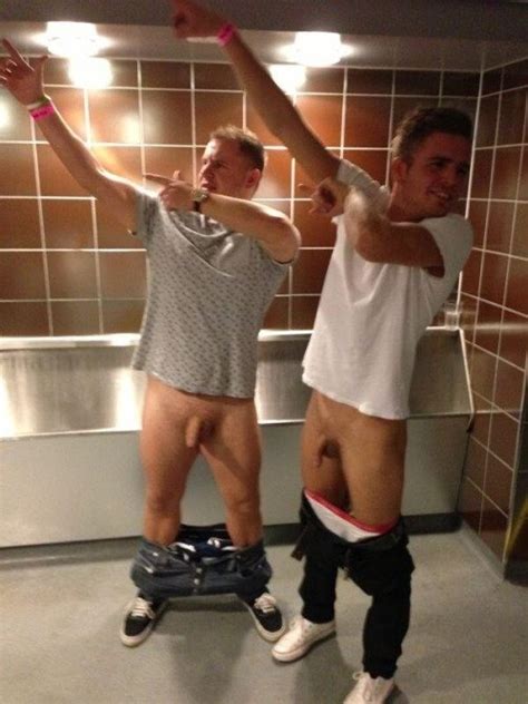 Guys Showing Off At Urinals