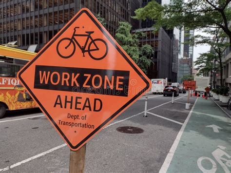 Bike Lane Closed Nyc Usa Editorial Image Image Of Green