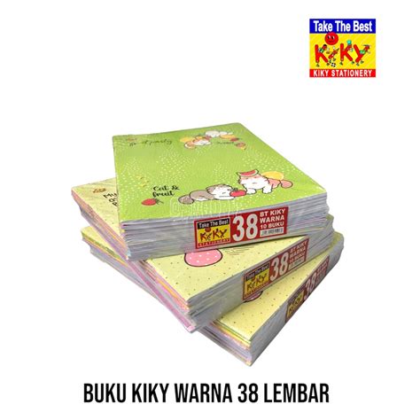 Jual Buku Tulis KIKY 38 Lembar WARNA Motif Cover Random 1 Pak 10