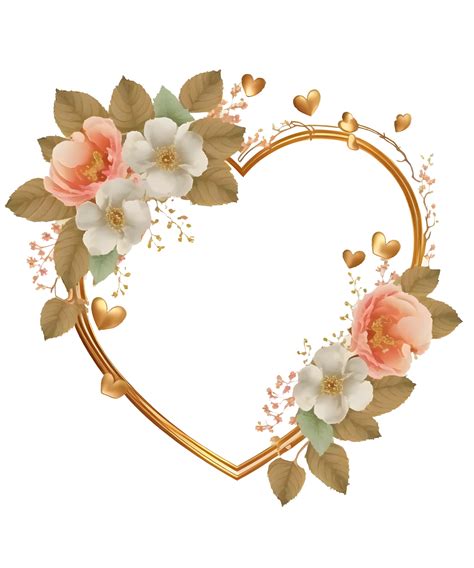 Floral Ornamental Frame Design With Heart Shape Decorative Frame