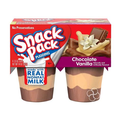 Snack Pack Chocolate Vanilla Pudding 4 X 99g Lazada Ph