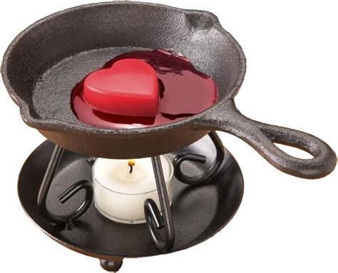 Cast Iron Wax Melt Warmer Burner Skillet With Base Scented Candle Wax Warmer