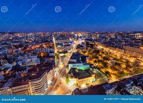 Panorama Of Belgrade At Night Stock Image Image Of Landmark Color