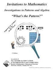 What's the Pattern? Grade 4 Mathematics Activities for Students ...