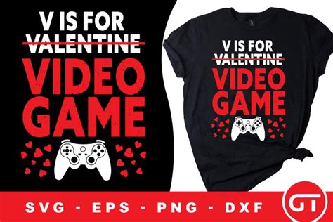 V Is For Video Games Funny Valentines Day Svg