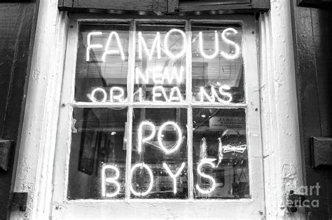 Famous New Orleans Po Boys Monochrome Photograph by John Rizzuto