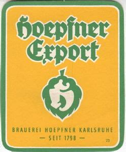 Drink Label Hoepfner Export Brauerei Hoepfner Germany Federal